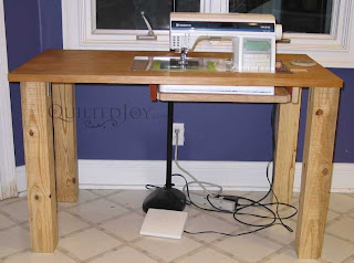 Make A Sewing Machine Table From A Wood Table- Quilted Joy